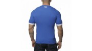 ADDICTED - AD232 T-SHIRT RIBBED BLEU ROYAL