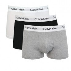 CALVIN KLEIN - PACK DE 3 BOXERS SHORTY COTON NOIR GRIS BLANC