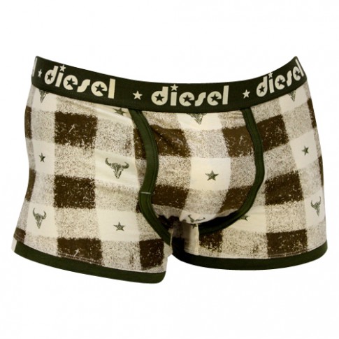 Diesel Boxer Coton Marron Kaky A Motifs Dans Boite Cadeau Diesel Industrie Mengeneration Com