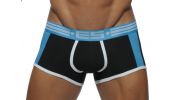 BOXER BASIC NOIR AVEC ELASTIC CONTRASTE UN110  - ES COLLECTION