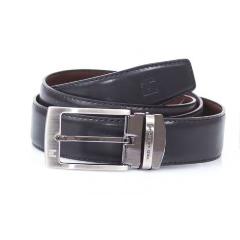 CEINTURE AJUSTABLE ET REVERSIBLE EN CUIR LISSE BOUCLE ARDILLON - TED LAPIDUS