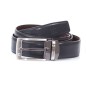 CEINTURE AJUSTABLE ET REVERSIBLE EN CUIR LISSE BOUCLE ARDILLON - TED LAPIDUS