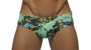 SLIP DE BAIN  MULTICOLOR CAMOUFLAGE TURQUOISE ADS056 - ADDICTED