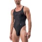 BODY STRING NOIR  EN TULLE FIN TRANSPARENT M101 - MANSTORE