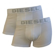 DIESEL LOT DE 2 BOXERS BLANC ESSENTIAL COTTON STRETCH