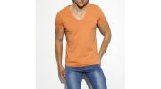 T-SHIRT EMBRODERY ORANGE COL V TS143 - ES COLLECTION