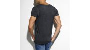 T-SHIRT EMBRODERY GRIS COL V TS143 - ES COLLECTION