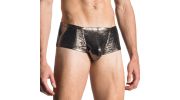 BOXER SHORTY NOIR ARGENTE EN VISCOSE DISCO HOT PANTS - MANSTORE