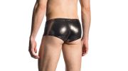 BOXER SHORTY NOIR ARGENTE EN VISCOSE DISCO HOT PANTS - MANSTORE