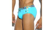 SLIP DE BAIN TURQUOISE CONTRAST STRIPES 1722 – ES COLLECTION