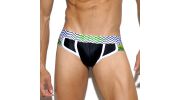 SLIP NOIR  MESH PALM ZIG ZAG  UN218 - ES COLLECTION