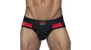 SLIP MICROFIBRE VELVET COMBI BRIEF NOIR AD599 - ADDICTED