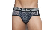 SLIP CRAVAT PRINT BRIEF NOIR UN232 - ES COLLECTION