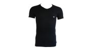 T SHIRT NOIR COL V  EAGLE BLANC - ARMANI