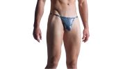 STRING GRIS ET ARGENTÉ M857 STRIPPER STRING  - MANSTORE