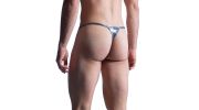 STRING GRIS ET ARGENTÉ M857 STRIPPER STRING  - MANSTORE