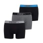 cLOT DE 3 BOXERS LIFESTYLE SUEDED COTTON NOIR ET GRIS - PUMA