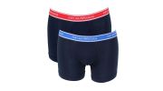 PACK DE 2 BOXERS LONGS STRETCH MARINE CEINTURE BLEU/ROUGE - EMPORIO ARMANI