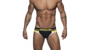 JOCK STRAP PUSH UP SPORT NOIR ET JAUNE AD744 - ADDICTED