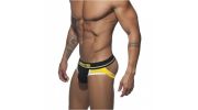 JOCK STRAP PUSH UP SPORT NOIR ET JAUNE AD744 - ADDICTED