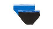 PACK DE 2 SLIPS STRETCH NOIR/BLEU  - EMPORIO ARMANI