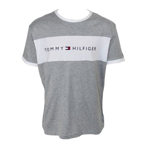 T-SHIRT GRIS COL ROND LOGO TOMMY HILFIGER UM0UM01170  - TOMMY HILFIGER