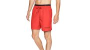 SHORT DE BAIN MEDIUM DOUBLE WAISTBAND ROUGE M00300  - CALVIN KLEIN 