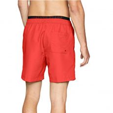 SHORT DE BAIN MEDIUM DOUBLE WAISTBAND ROUGE M00300  - CALVIN KLEIN 