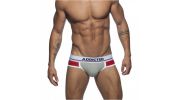 JOCK STRAP PUSH UP SPORT GRIS ET ROUGE AD744 - ADDICTED