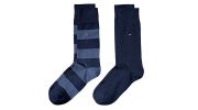 CHAUSSETTE PACK 2 PAIRES BLEU MARINE GROSSES RAYURES - TOMMY