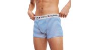 BOXER RAYE EN COTON BLANC/BLEU M01559 - TOMMY HILFIGER