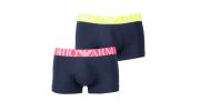 PACK DE 2 BOXERS COURTS FLUO LOGOBAND MARINE -  EMPORIO ARMANI