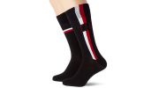 PACK DE 2 PAIRES DE CHAUSSETTES ICONIC STRIPE NOIR - TOMMY