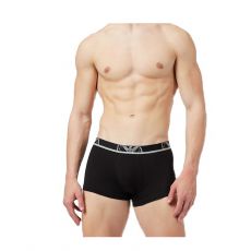 LOT DE 3 BOXERS NOIR/VERT FONCE - STRETCH COTON - EMPORIO ARMANI 