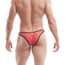 TANGA ROUGE ET NOIR BRILLANT POISON - 377B44 - WOJOER