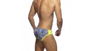 SLIP DE BAIN IMPRIME CACHEMIRE ALL OVER VIOLET ADS292 - ADDICTED