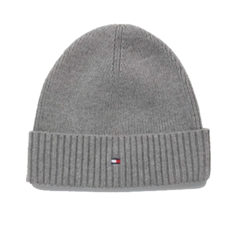 BONNET COTELE ESSENTIAL FLAG BEANNIE GRIS AM0AM10337 - TOMMY HILFIGER