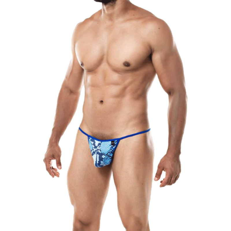 STRING FICELLE BLEU A MOTIF SERPENT PROVOCATIVE C4M02- CUT4MEN