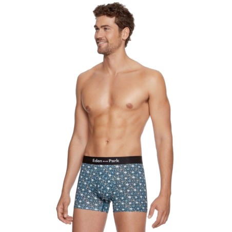 BOXER FLEURI BLEU EN COTON - EP1221H1200 - EDEN PARK