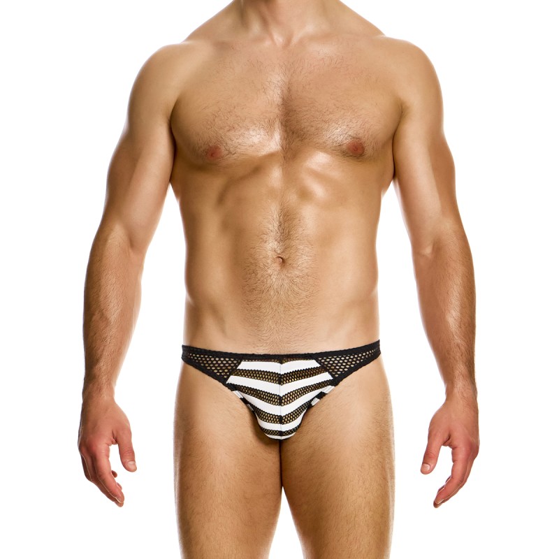 SLIP TAILLE BASSE EN CROCHET NOIR ET BLANC 01414 - MODUS VIVENDI