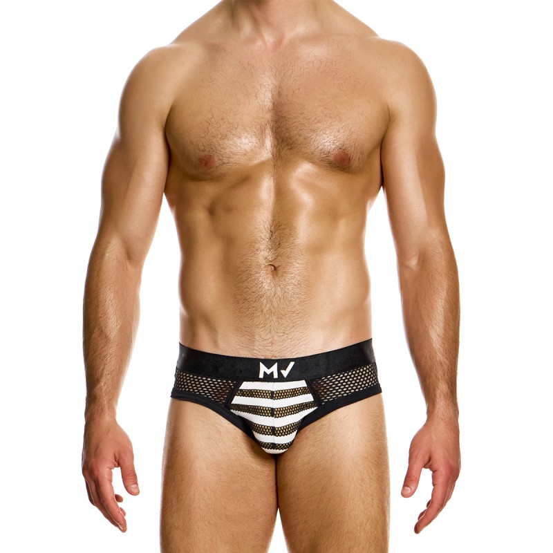 SLIP BOTTOMLESS EN CROCHET NOIR ET BLANC 01413 - MODUS VIVENDI