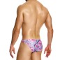 SLIP DE BAIN COURT ORIGAMI A FLEURS ROSES FS2412 - MODUS VIVENDI