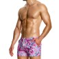 SHORT DE BAIN COURT ORIGAMI A FLEURS ROSES FS2431 - MODUS VIVENDI