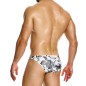 SLIP DE BAIN COURT VIENNESE A FLEURS NOIRES GS2411 - MODUS VIVENDI