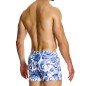 SHORT DE BAIN COURT ORIGAMI A FLEURS BLEUES GS2431 - MODUS VIVENDI