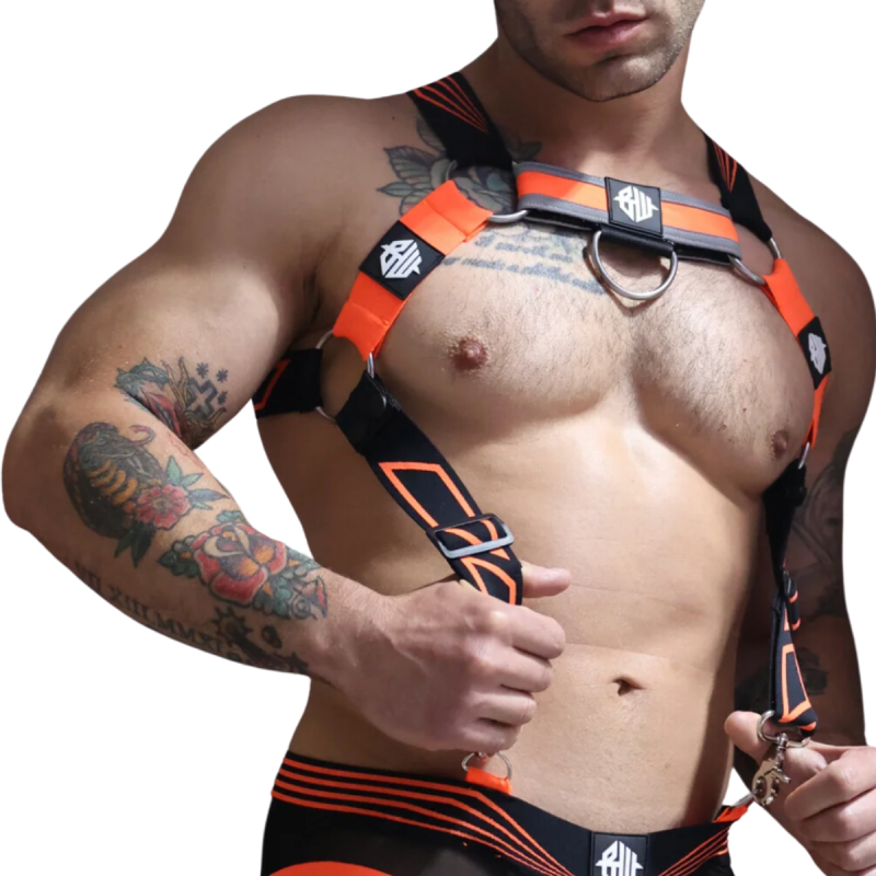 HARNESS AKIRA ORANGE FLUO 2306H - BREEDWELL