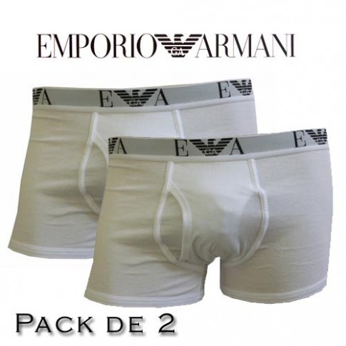 EMPORIO ARMANI - LOT DE 2 BOXERS BLANCS EAGLE