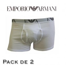 EMPORIO ARMANI - LOT DE 2 BOXERS BLANCS EAGLE