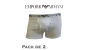 EMPORIO ARMANI - LOT DE 2 BOXERS BLANCS EAGLE