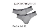 EMPORIO ARMANI - LOT DE 2 SLIP BLANC EAGLE